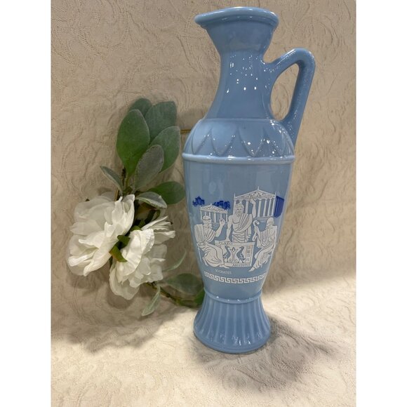 Made In Greece Other - Vintage Blue Ceramic Greek Vase With Socrates Plato & Aristotle Design